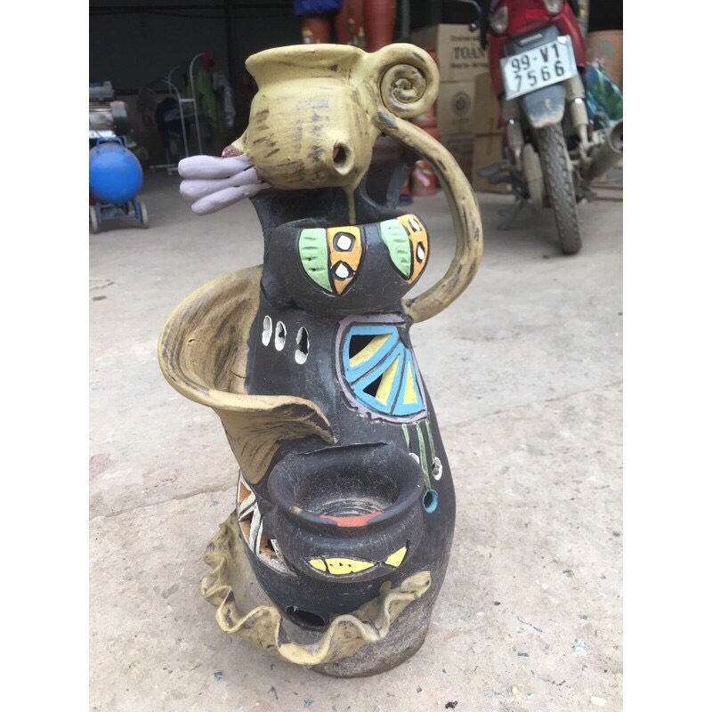 Thác nước phong thuỷ - gốm phù lãng cao 44cm-60cm-84cm