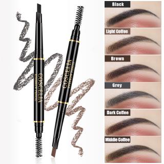 Coscelia 6 màu Bút chì kẻ mày hai đầu lâu không thấm nước Không nở có thể xoay được Tam giác Eye Brow Pen