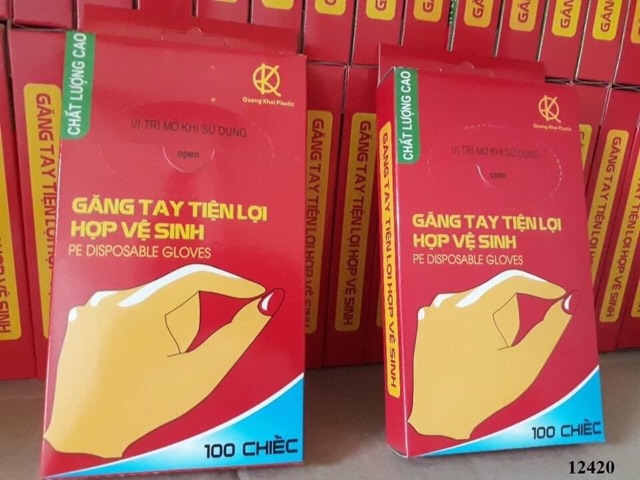 Hộp 100c găng tay nilon tự phân hủy tiện dụng