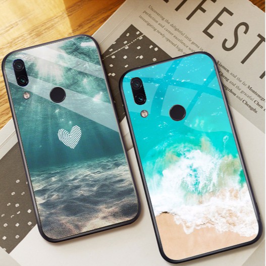 Ốp lưng cho Huawei Nova 3i/Nova3e/Honor play/Y7pro lưng phủ bóng hình biển