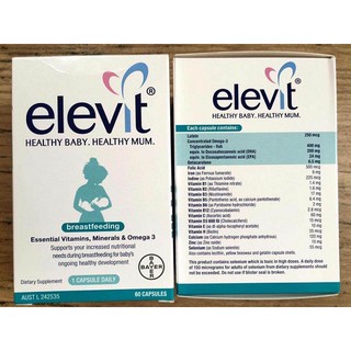 Vitamin Elevit bú (elevit breastfeeding) hàng chemist có bill & tem