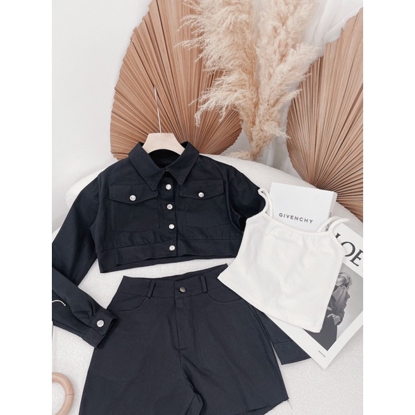 SET KAKI ĐEN 3 MÓN