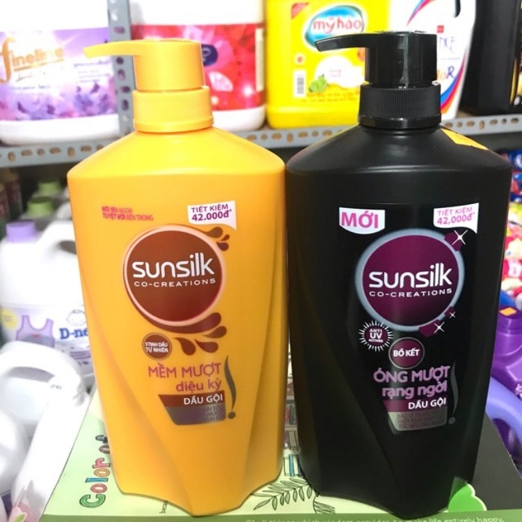 Dầu gội Sunsilk mềm mượt diệu kì chai vàng đen 900gr