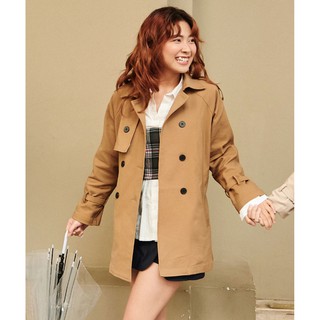 BLEUBIRD Áo măng tô khaki PABLO TRENCHCOAT