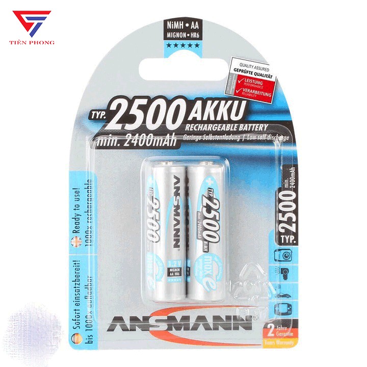 [FREESHIP] Pin sạc Ansmann tiểu AA 2500Mah, 2100mah Chính hãng