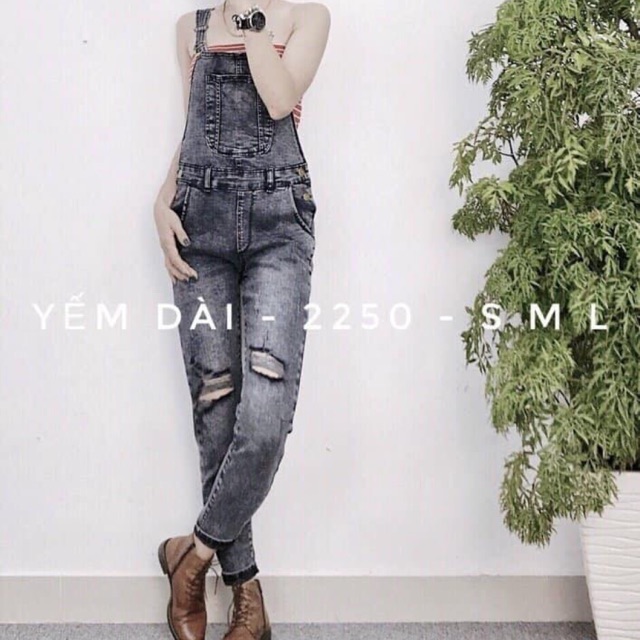 Yếm jean thun co giãn