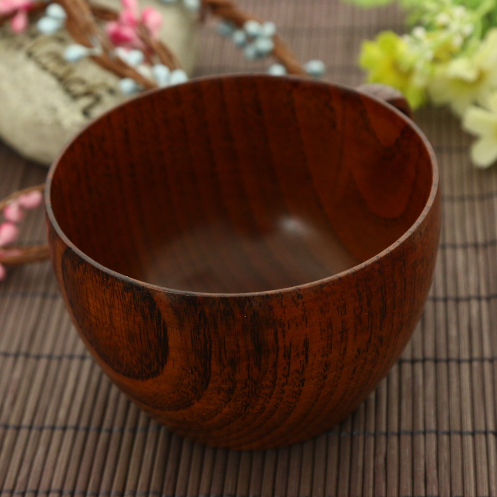 Ly Uống Nước Bằng Gỗ Tự Nhiên Có Tay Cầm