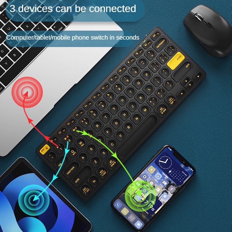 Bộ Bàn Phím Và Chuột Không Dây Kết Nối bluetooth type-c 2.4g hd305cl