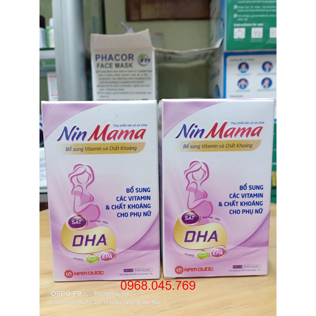 Nin Mama bổ sung sắt, DHA và các khoáng chất cho mẹ bầu