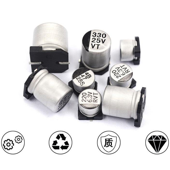 Set 10 tụ điện nhôm 1uf-220uf Smd 6.3v 47uf 100uf 220uf 470uf 1000uf chất lượng cao