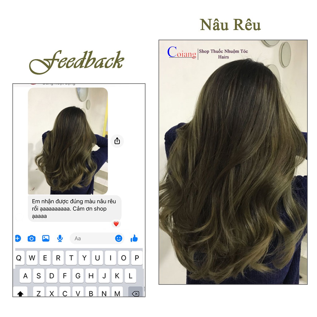 Thuốc nhuộm tóc màu NÂU RÊU không cần thuốc tẩy tóc Chenglovehairs, Chenglovehair