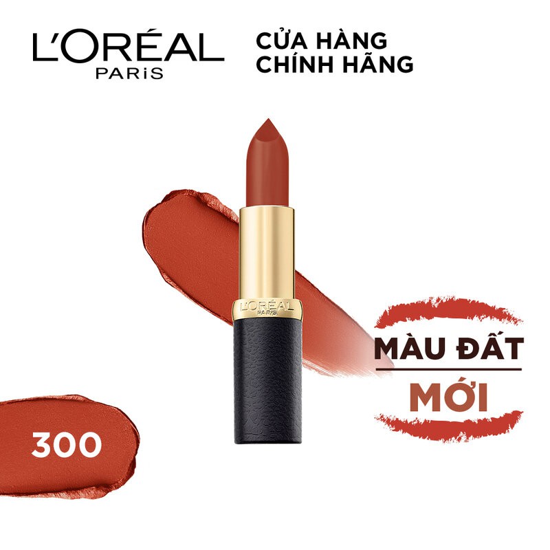 Son Lì Mịn Môi L'oreal 300 Flaming Cloud Màu Đỏ Gạch 3.7g Color Riche Moist Matte