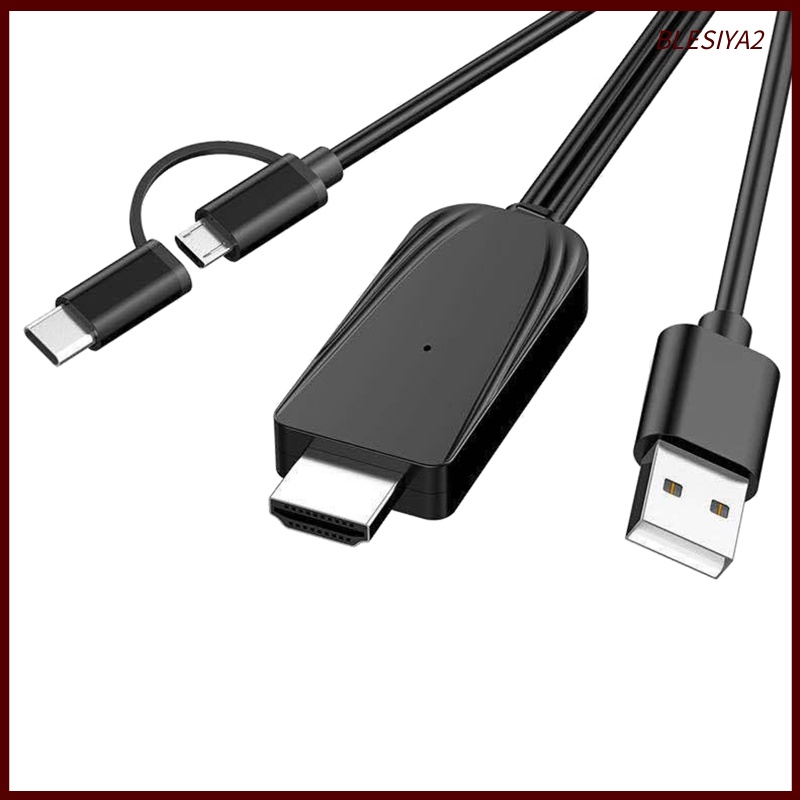 [BLESIYA2]Type C Micro USB to HDMI Cable Adapter for Smartphone to TV/Projector/Monitor