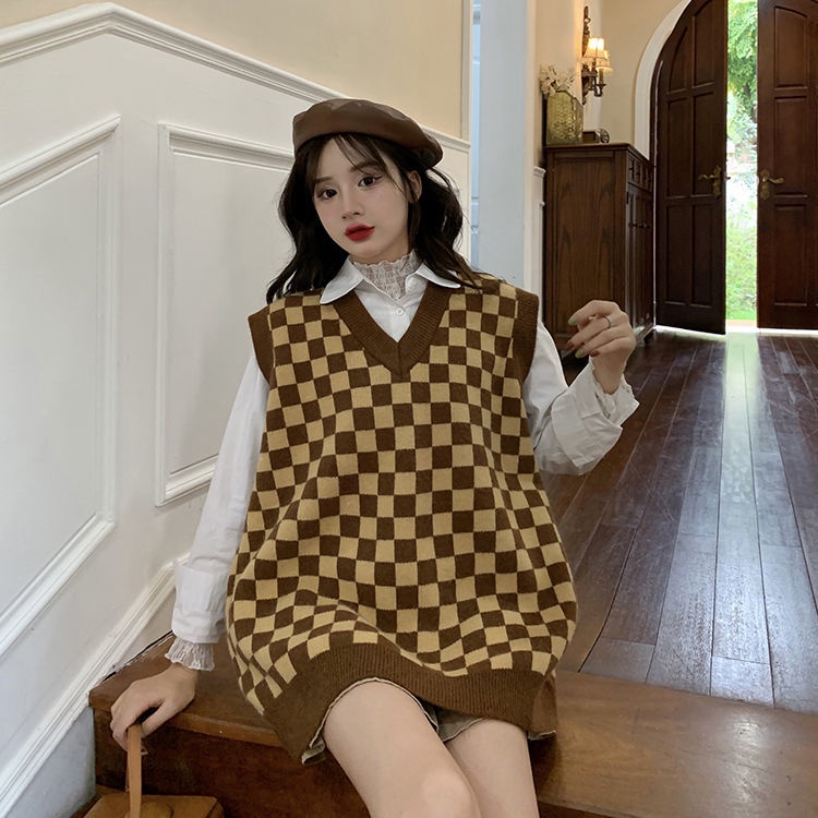 Áo len không tay cổ chữ V thời trang Hàn Quốc cho nữ | BigBuy360 - bigbuy360.vn