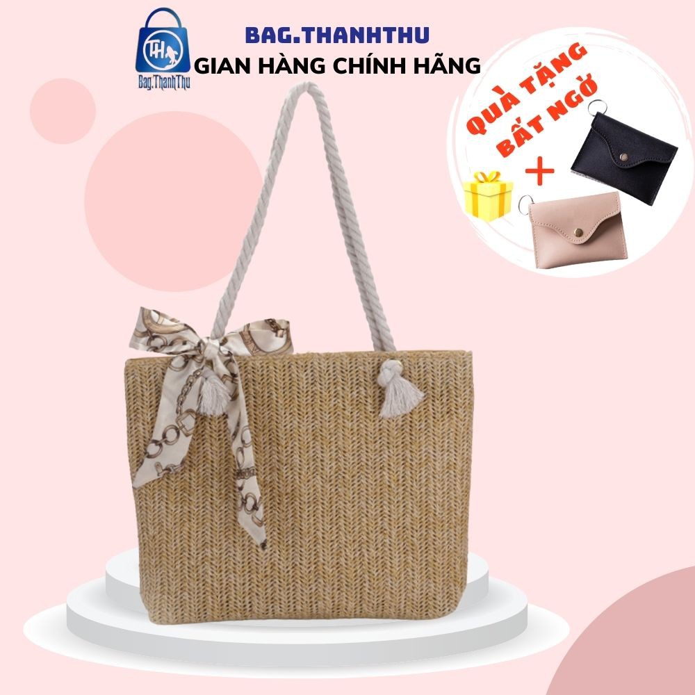 Túi cói Bag.ThanhThu tặng kèm khăn size to 501