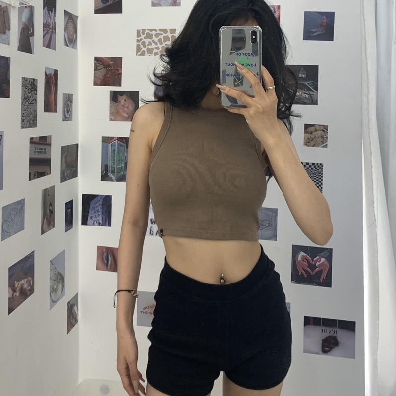 Áo 3 Lỗ Choco, Quần Thu Gân Mocha tiemmem