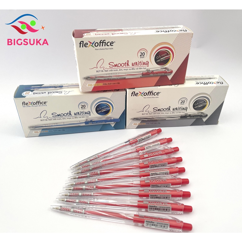 Bút bi Thiên Long xanh FO-03 đầu bút 0.5mm BIGSUKA