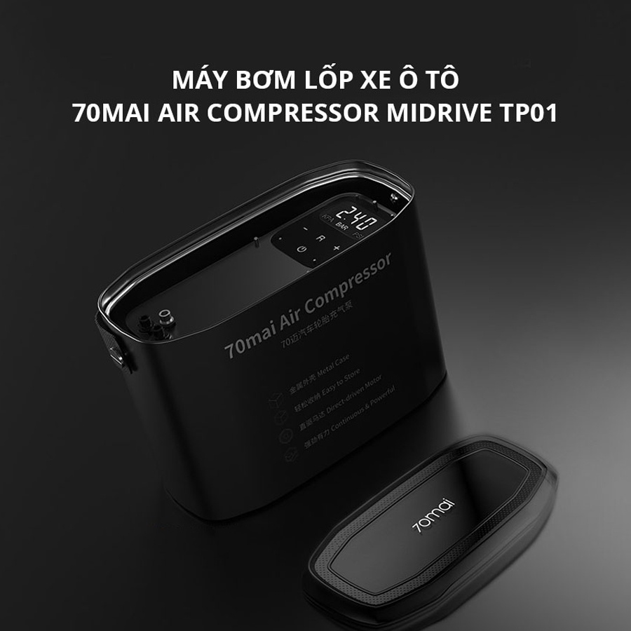 Máy Bơm Lốp Xe Ô Tô Xiaomi 70mai Air Compressor Midrive TP01- Hàng Chính Hãng, Full VAT, Bảo Hành 12 Tháng