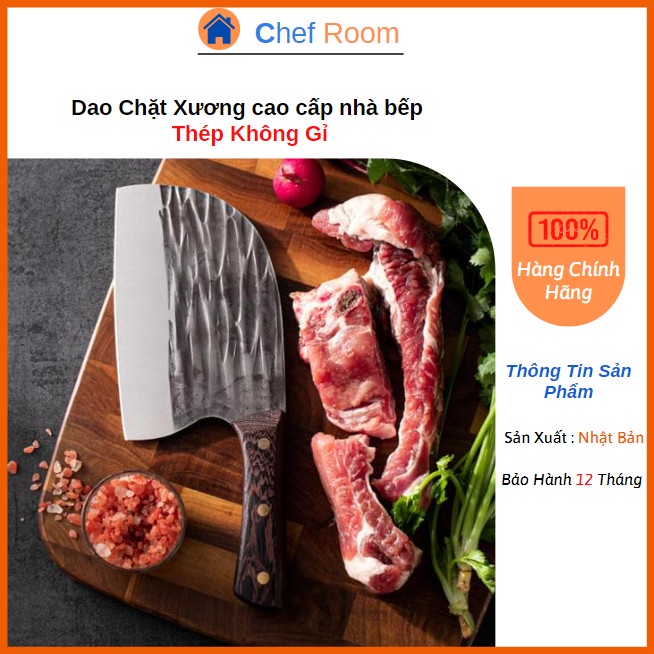 Dao Bếp Chặt Xương Cao Cấp Nhật Bản Chất Liệu Thép Chống Gỉ Thiết Kế Tay Cầm Cán Gỗ Chắc Chắn Siêu Bền