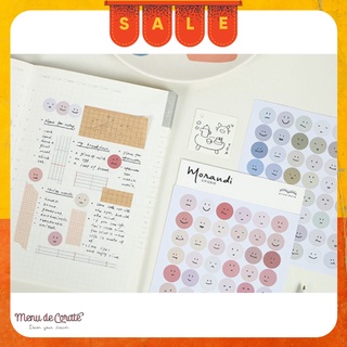 2 tờ Sticker pastel MORANDI [chính hãng] TẶNG SET STICKER CHỮ SỐ phong cách Hàn Quốc