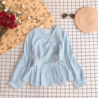 Áo đắp ngực peplum QC (Hình thật)