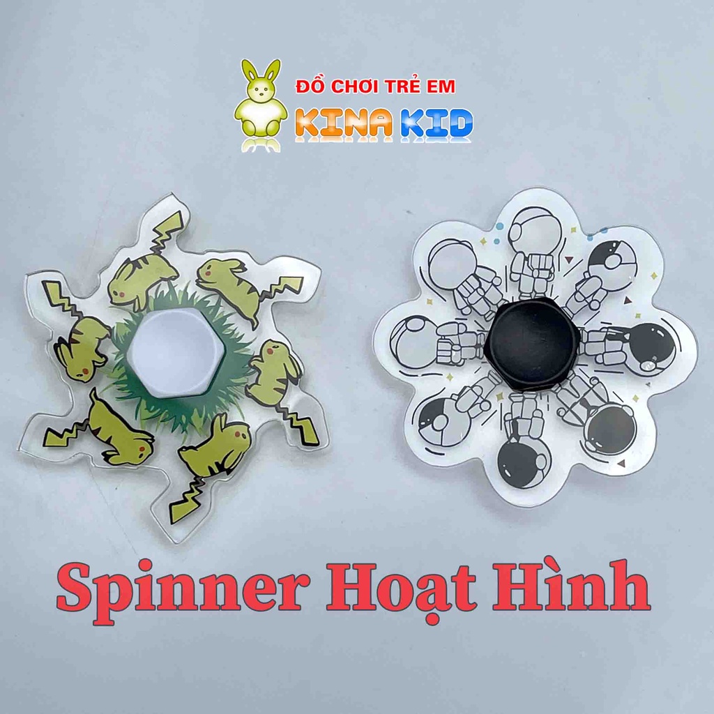 Đồ Chơi Con Quay Fidget Spinner Hoạt Hình 3D Nhân Vật Naruto, Sasuke, Jiraiya. Among Us, Pikachu, Pacman