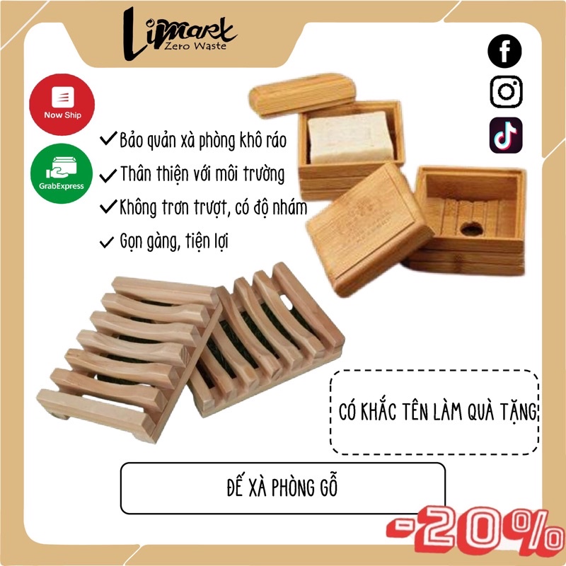 Khay Đựng Xà Phòng Bằng Gỗ Dùng Trong Nhà Tắm Tiện Lợi, Chống Thấm Limart