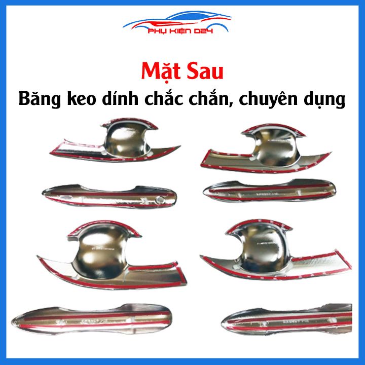Ốp tay hõm Corolla Cross 2020-2021-2022-2023 vân cacbon, mạ crom chống trầy bảo vệ cửa xe ô tô