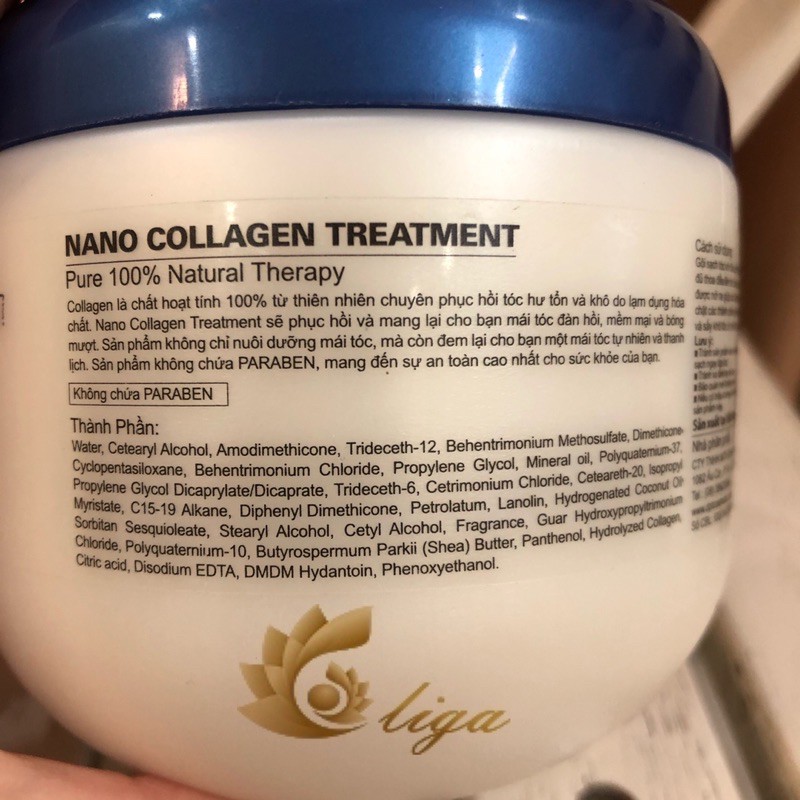 Dưỡng hấp tóc Nano collagen 100% tự nhiên phục hồi tóc dùng hoá chất