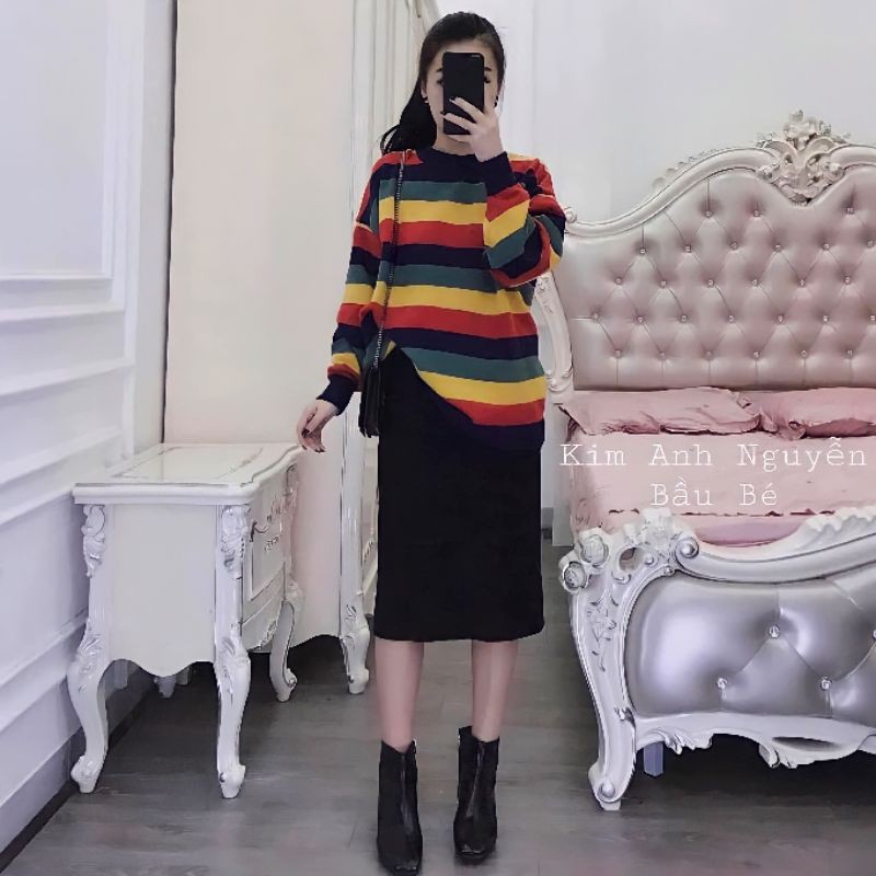 Chân váy len đúc dài tôn dáng hàng Quảng Châu