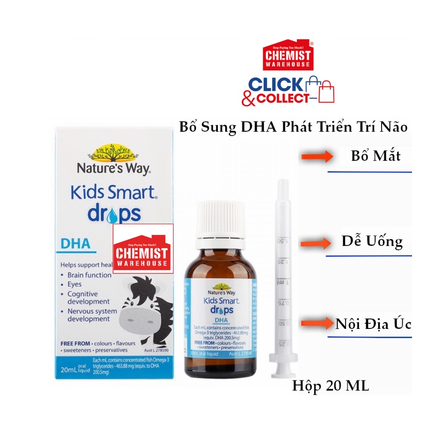 DHA Nature’s Way Kids Smart Drop DHA dạng giọt 20ml - Hàng Nội Địa Chemist