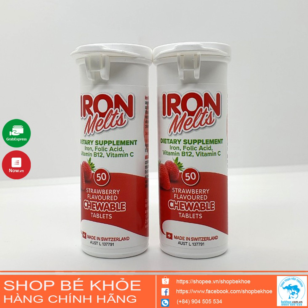 Iron Melts - Sắt ngậm vị dâu Melts úc 50v