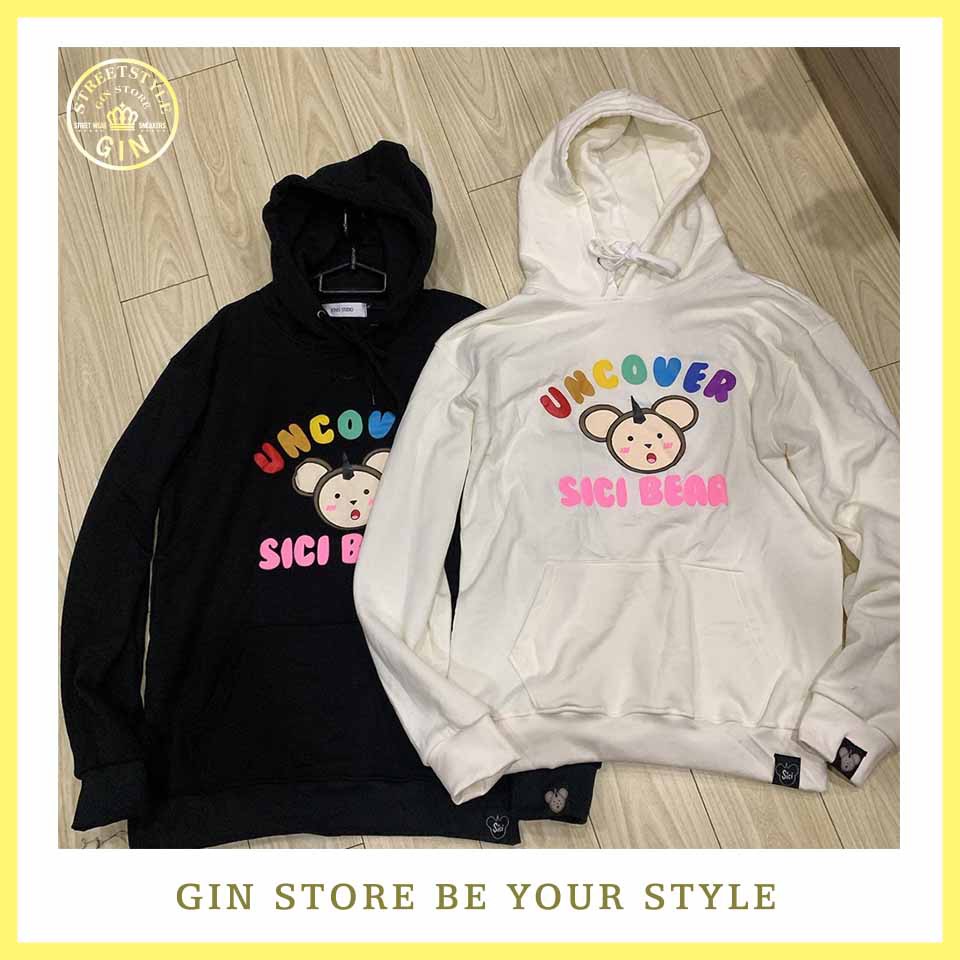 [Mã FATHANG5 giảm 10K đơn 50K] Áo hoodie Uncover Trắng Đen (gin store)