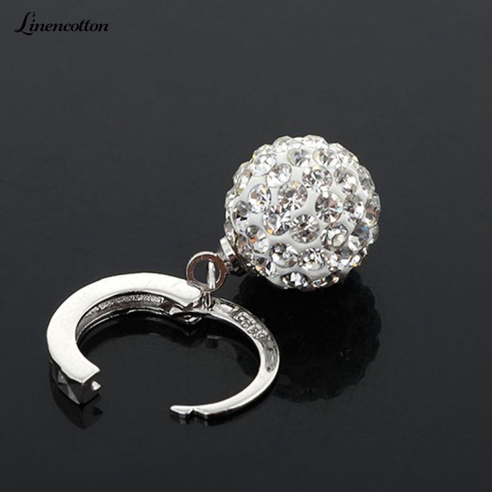 Hoa tai dáng tròn đính đá độc đáo