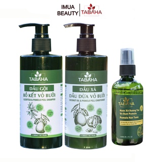Combo Dầu Gội Dầu Xả Và Xịt Dưỡng Tóc Từ Thảo Dược Bồ Kết Vỏ Bưởi Tabaha Giảm Gãy Rụng, Mọc Tóc Con