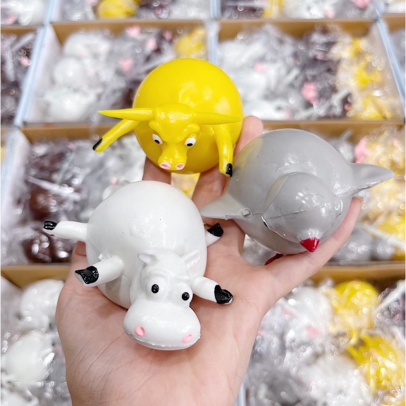 Squishy Thú Thổi Bong Bóng Cute Nhiều Mẫu, Đồ Chơi Giảm Stress