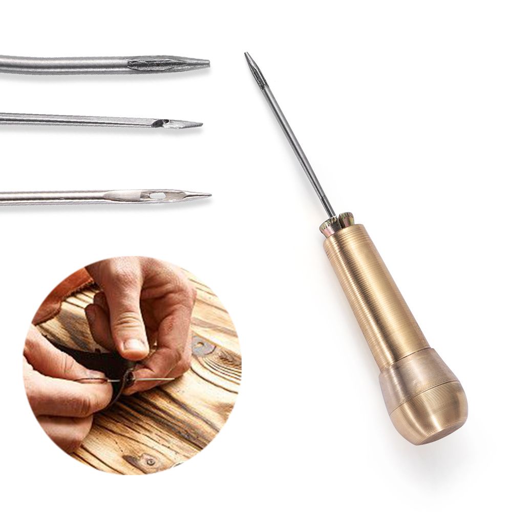 KUNHEV Bộ 4 Dụng Cụ Kim Khâu Đồ Da / Vải Canvas Thủ Công Chuyên Dụng