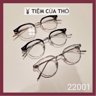 Gọng kính nữ, titanium mắt blue uv cut, Tiệm của thỏ 22001