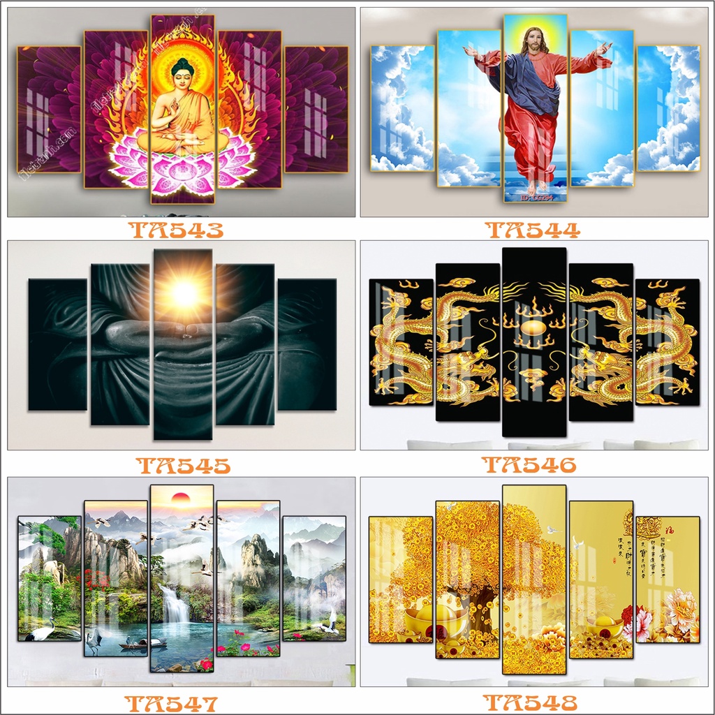 Tranh decor treo tường tráng gương, trang trí phòng khách, treo tường phòng ngủ, tranh phòng thờ