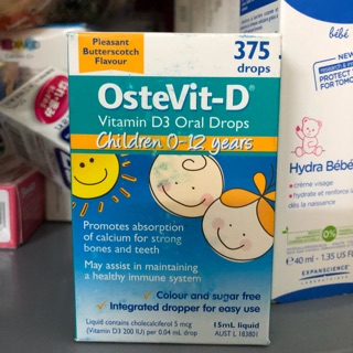 Vitamin D ostevit dạng giọt úc 15ml (0-12m)