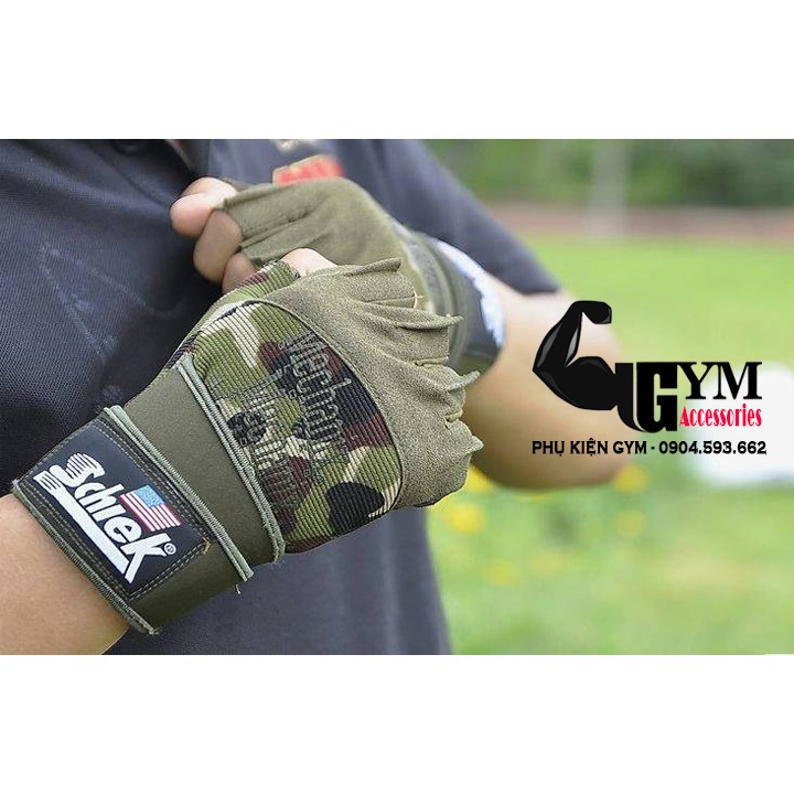 Găng Tay Tập Gym Schiek Gloves màu xanh