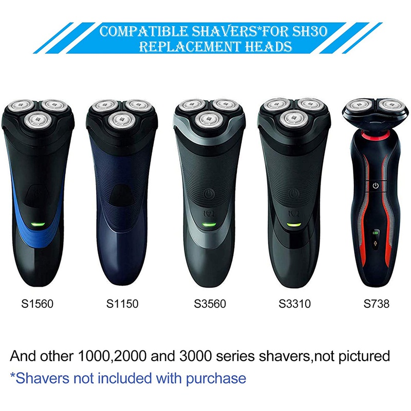 [Hàng mới về] Set 9 đầu cạo râu SH30 chất lượng cao thay thế cho máy cạo râu Philips Series 1000 2000 3000