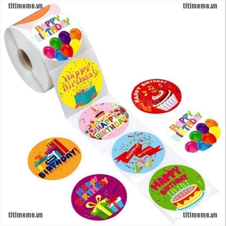 Cuộn 500 Miếng Dán Họa Tiết Chữ Happy Birthday