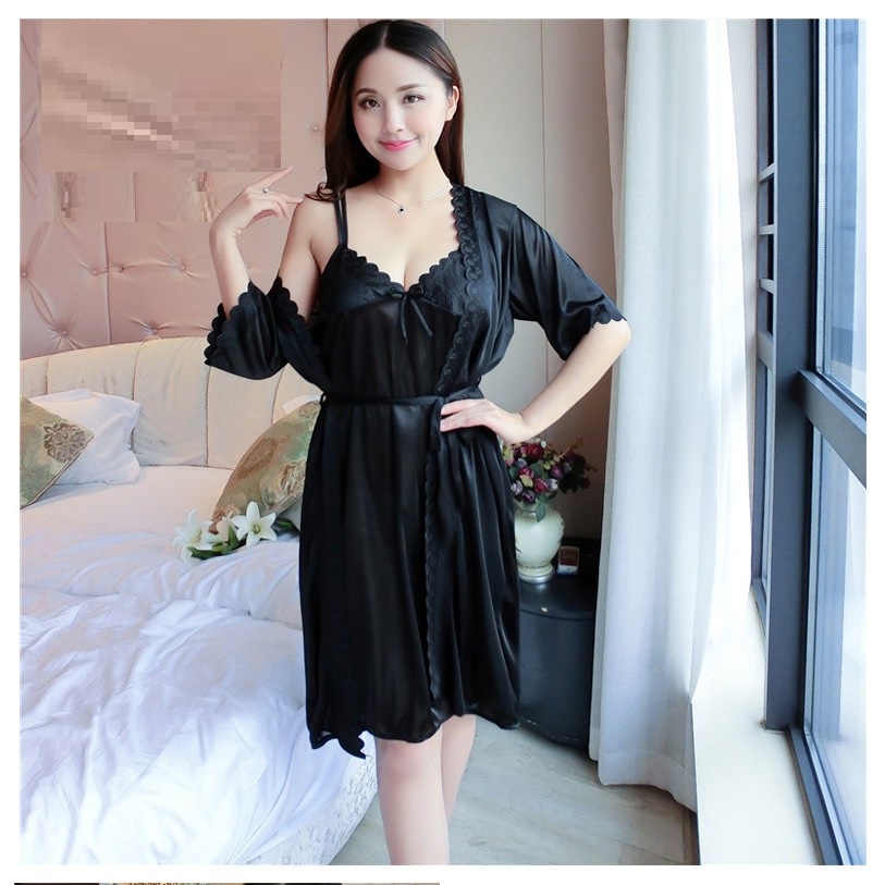 Set váy ngủ kèm áo choàng  Bộ áo choàng kèm váy ngủ 230 siêu xinh