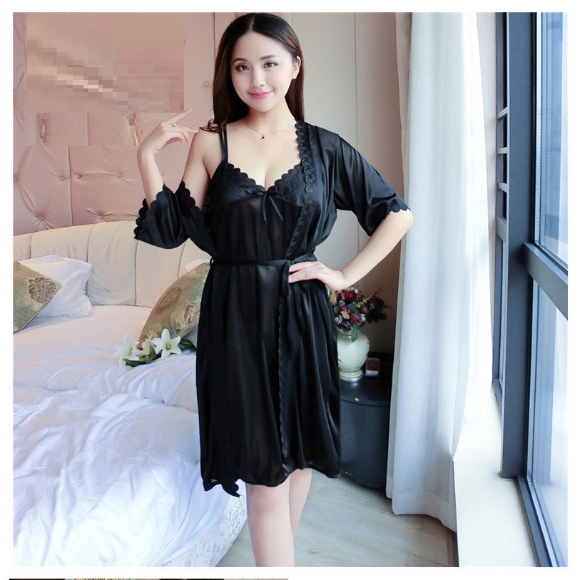 Set váy ngủ kèm áo choàng 💜 Bộ áo choàng kèm váy ngủ 230 siêu xinh 💜💜💜 | BigBuy360 - bigbuy360.vn