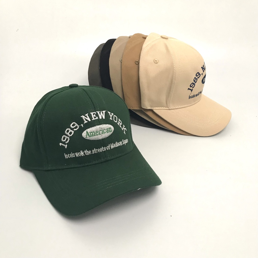 Mũ lưỡi trai ❤️ Nón kết thêu chữ 1989 NEWYORK chất kaki cao cấp form unisex nam nữ N63