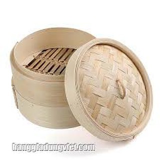 Lồng tre hấp bánh bao, xửng hấp, há cảo - 2 tầng, 2 đáy và nắp