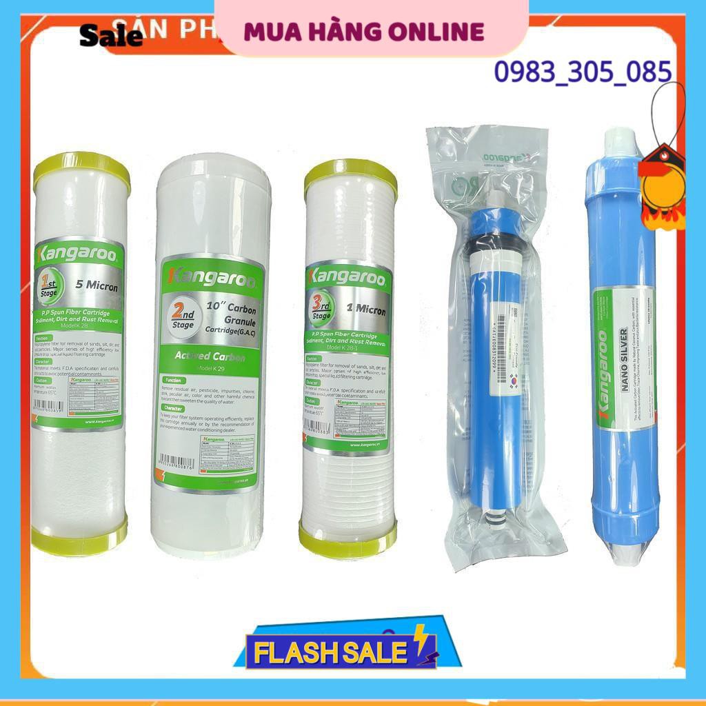 Giá Sốc Combo 5 lõi lọc nước Kangaroo số 1,2,3,4,5 👉 Bộ Từ 1 Đến 5 Của Máy Lọc Nước Kangaroo