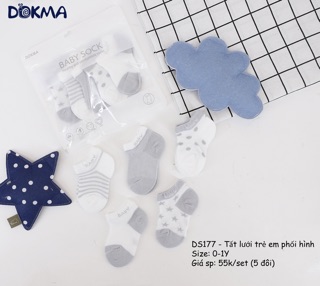 Set 5 đôi tất lưới sơ sinh Dokma