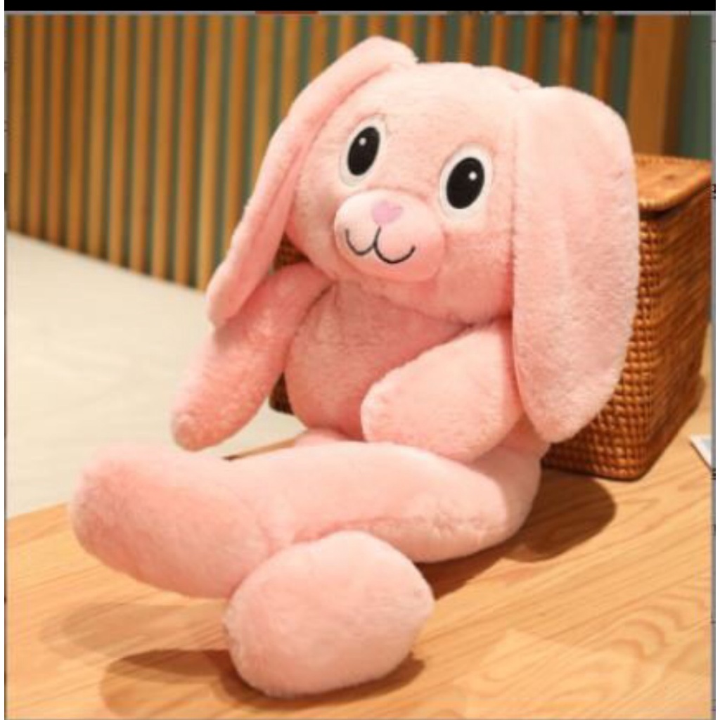 Gấu nhồi bông Thỏ tai dài - Thú nhồi bông thỏ rút tai  đáng yêu cho bé, thỏ kéo tai bông